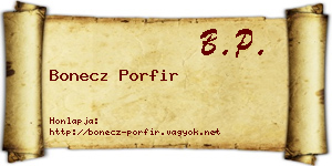 Bonecz Porfir névjegykártya